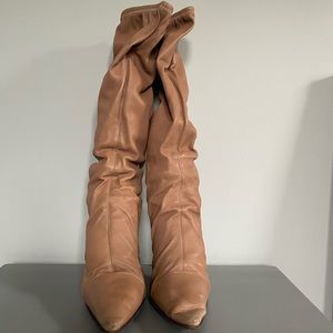 Sergio Rossi Slouchy Boots, Tan, 38.5